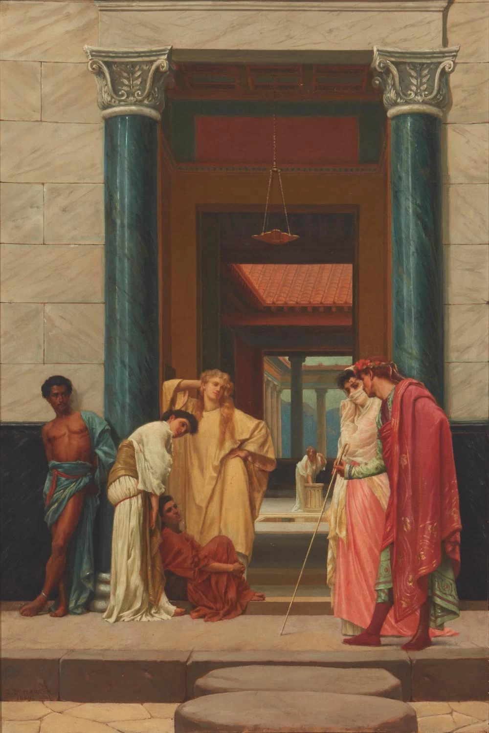 Figure arcadiche vicino all'ingresso della sala, 1869